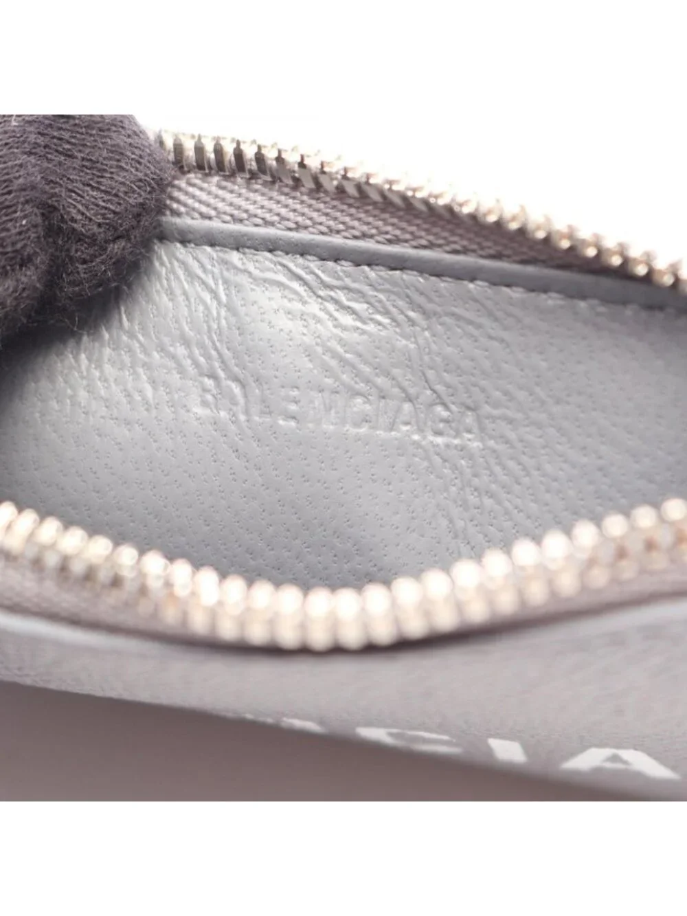 Balenciaga Coin Purse Cash Gray White Leather Fragment Case
